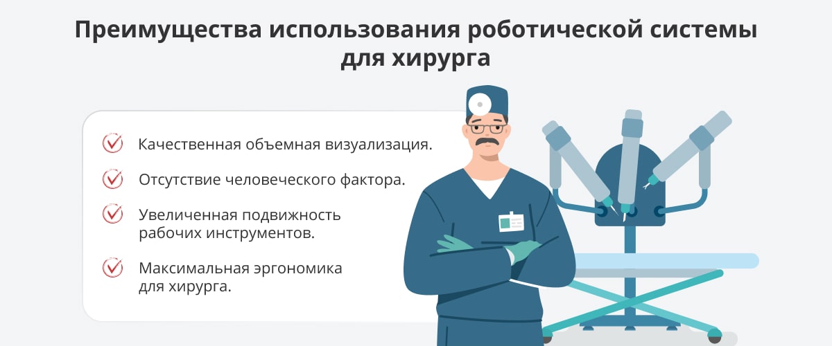 Преимущества использования роботической системы для хирурга
